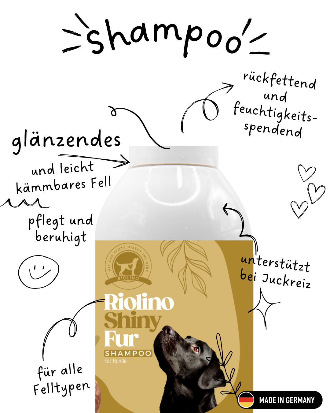 Riolino Shiny Fur Shampoo - Milde verzorging voor een glanzende vacht