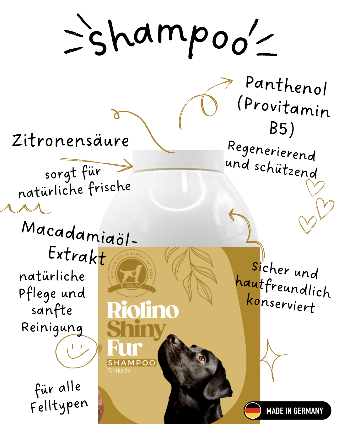 Riolino Shiny Fur Shampoo - Milde verzorging voor een glanzende vacht