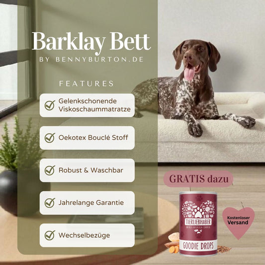 Hondenbed Barklay maat L met bouclékussenhoes