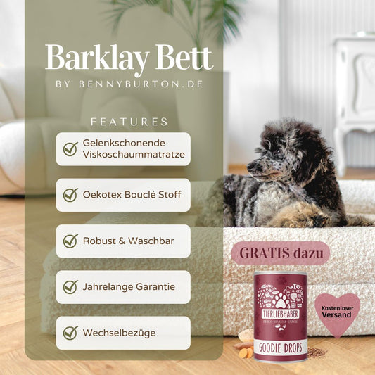 Hondenbed Barklay maat XS met Bouclé hoes