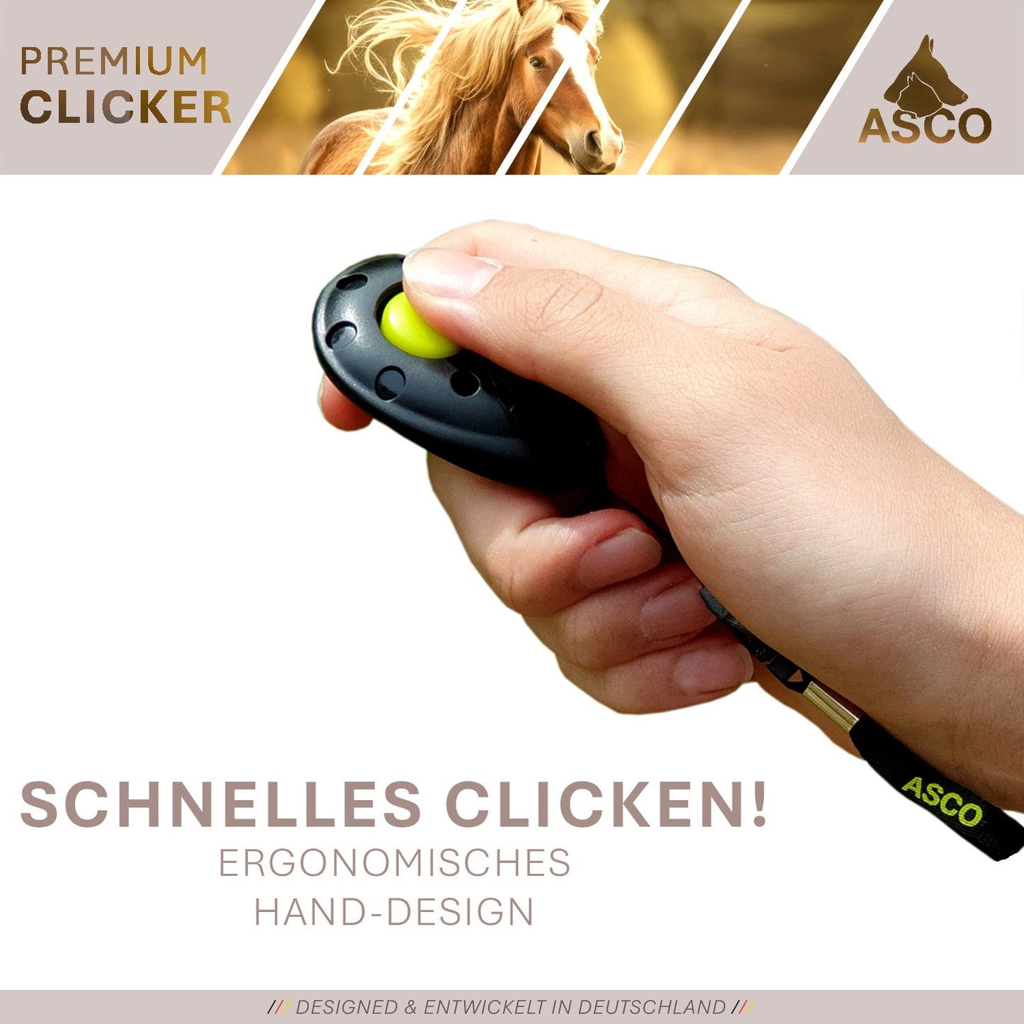 ASCO Finger Clicker - Clicker training premium clicker voor honden, katten, paarden