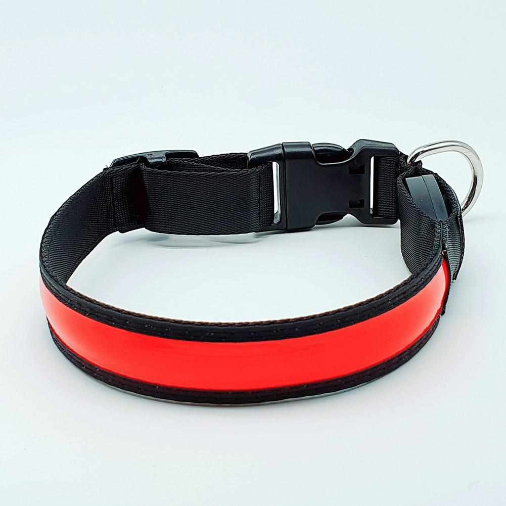 Stabiles Nylon LED Leuchthalsband mit USB Anschluß