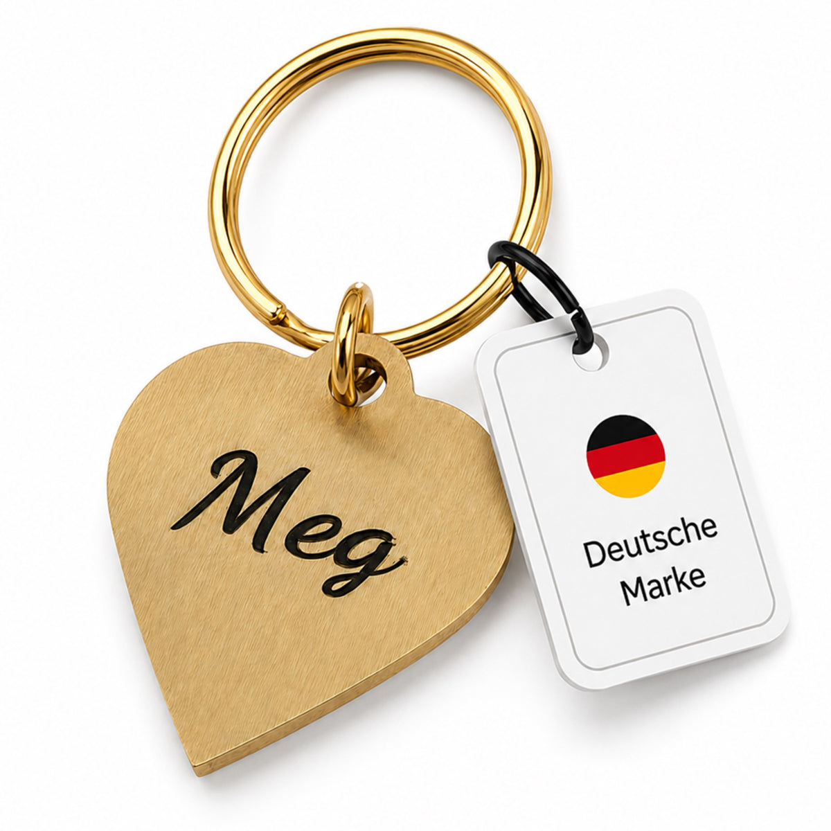 Hart dog tag gratis op maat gemaakt en gegraveerd
