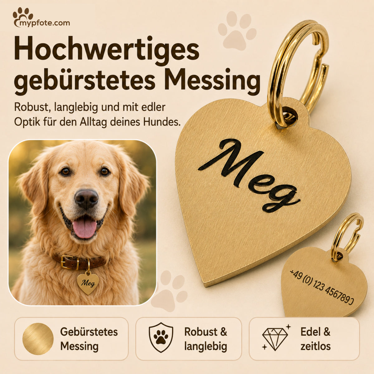 Hart dog tag gratis op maat gemaakt en gegraveerd