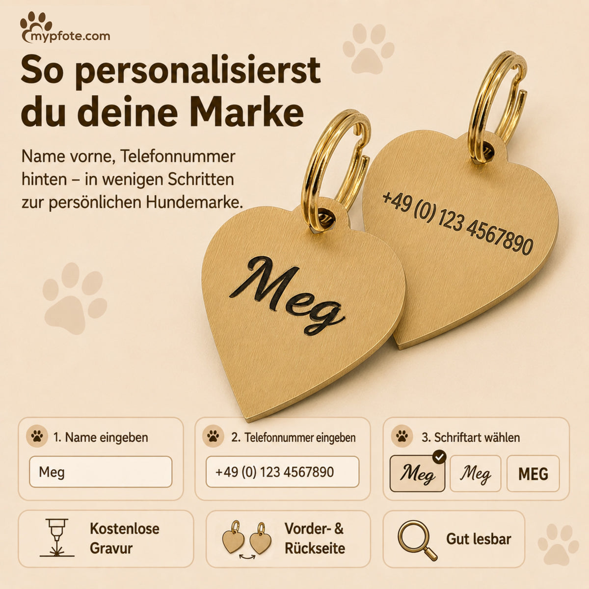 Hart dog tag gratis op maat gemaakt en gegraveerd