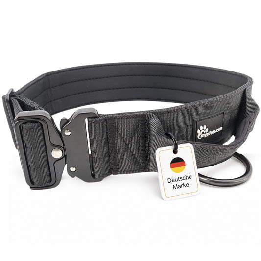 Tactische hondenhalsband voor grote honden gegraveerd met naam