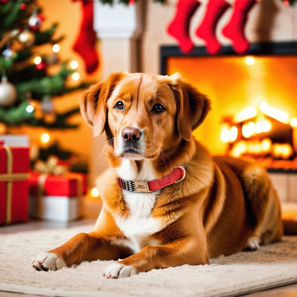 Gepersonaliseerde hondenhalsband Lovi van nylon & leer - Naam & telefoonnummer (S-L)