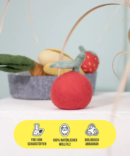 BUDDY. Hondenspeelgoed van wolvilt "Appel" 