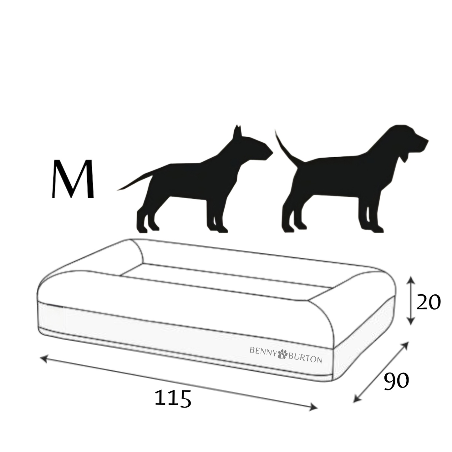 Hondenbed Barklay maat M met bouclékussen 