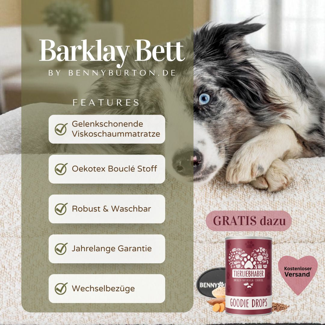 Hondenbed Barklay maat M met bouclékussen 