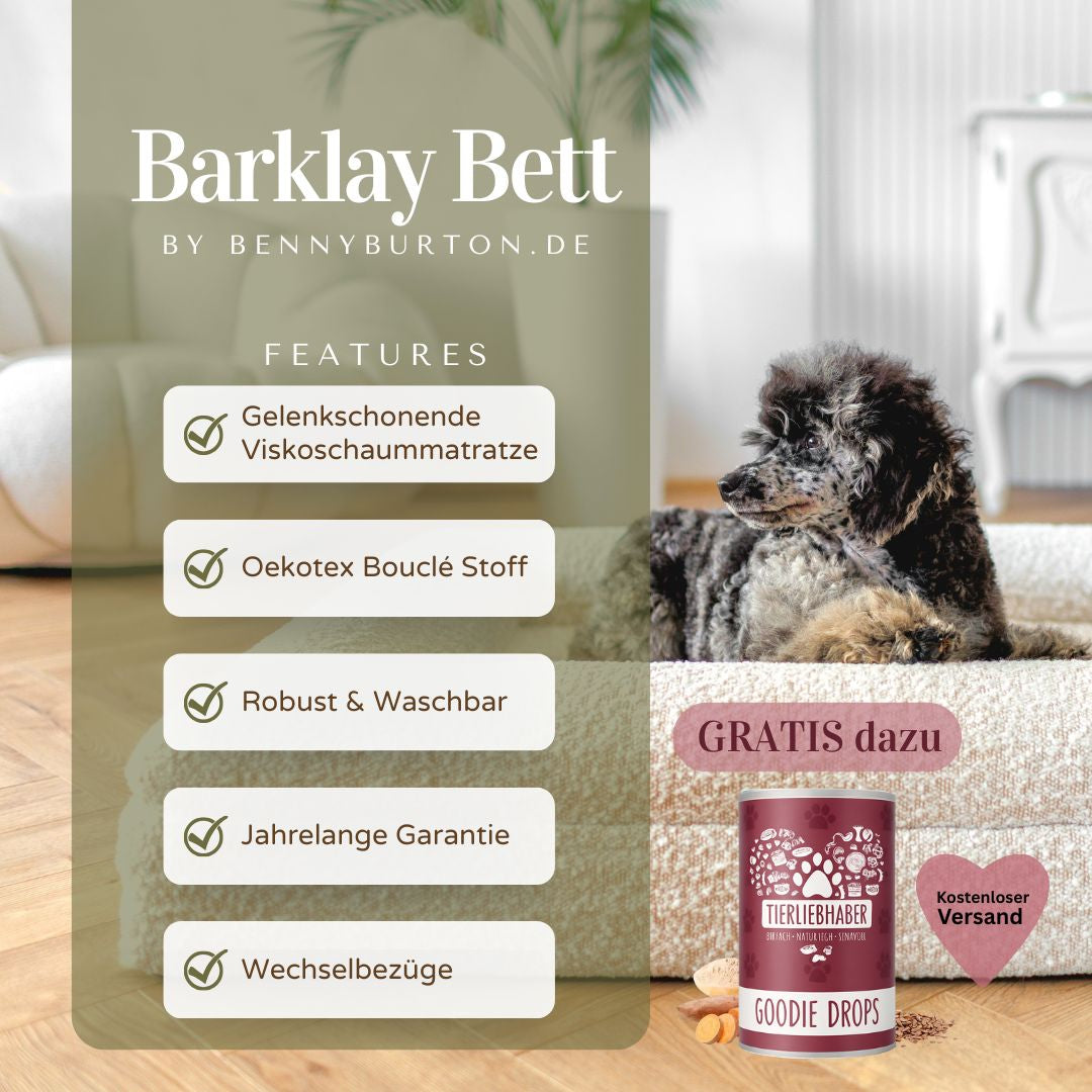 Hondenbed Barklay maat XS met Bouclé hoes 