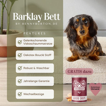 Hondenbed Barklay maat S met Bouclé hoes 
