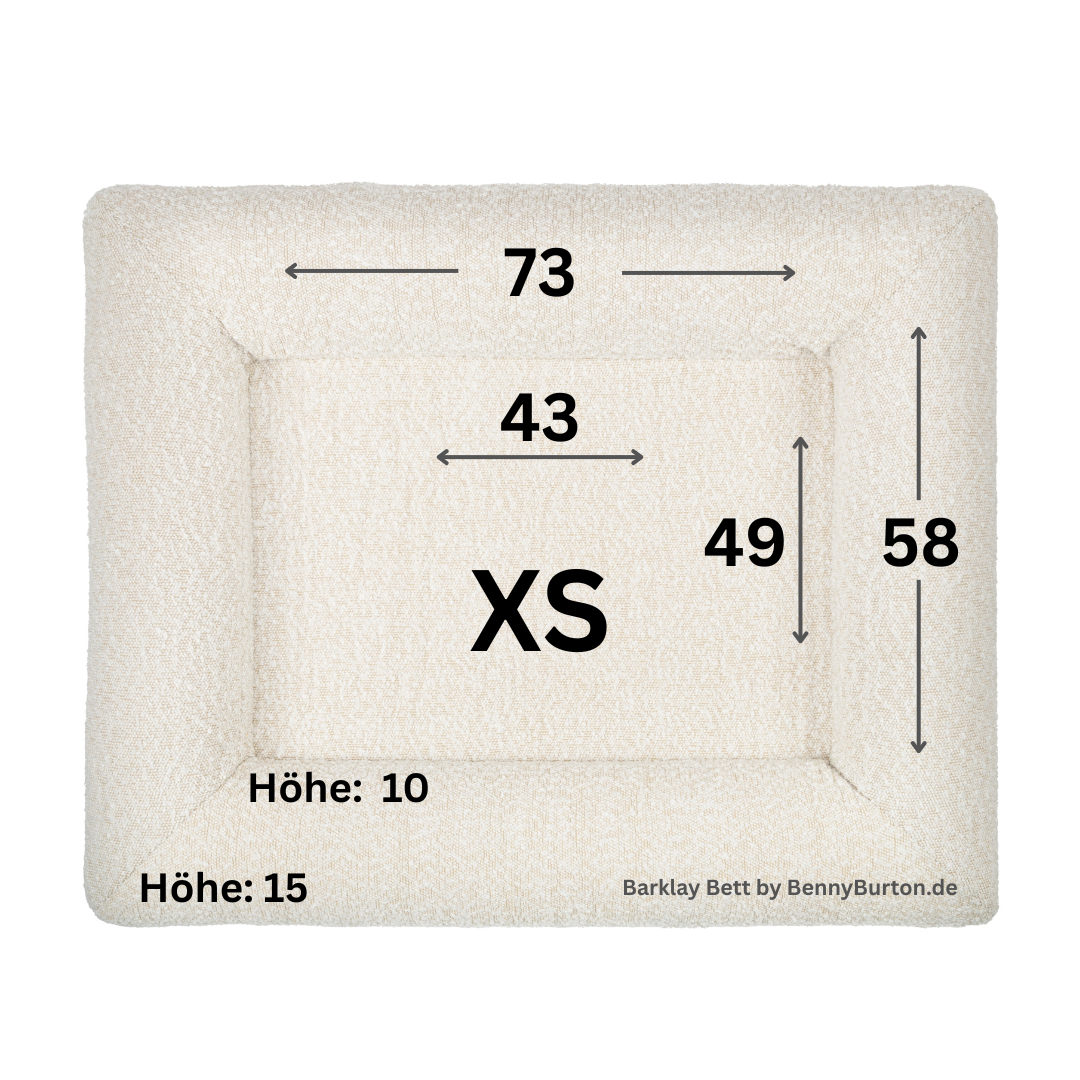 Hondenbed Barklay maat XS met Bouclé hoes 