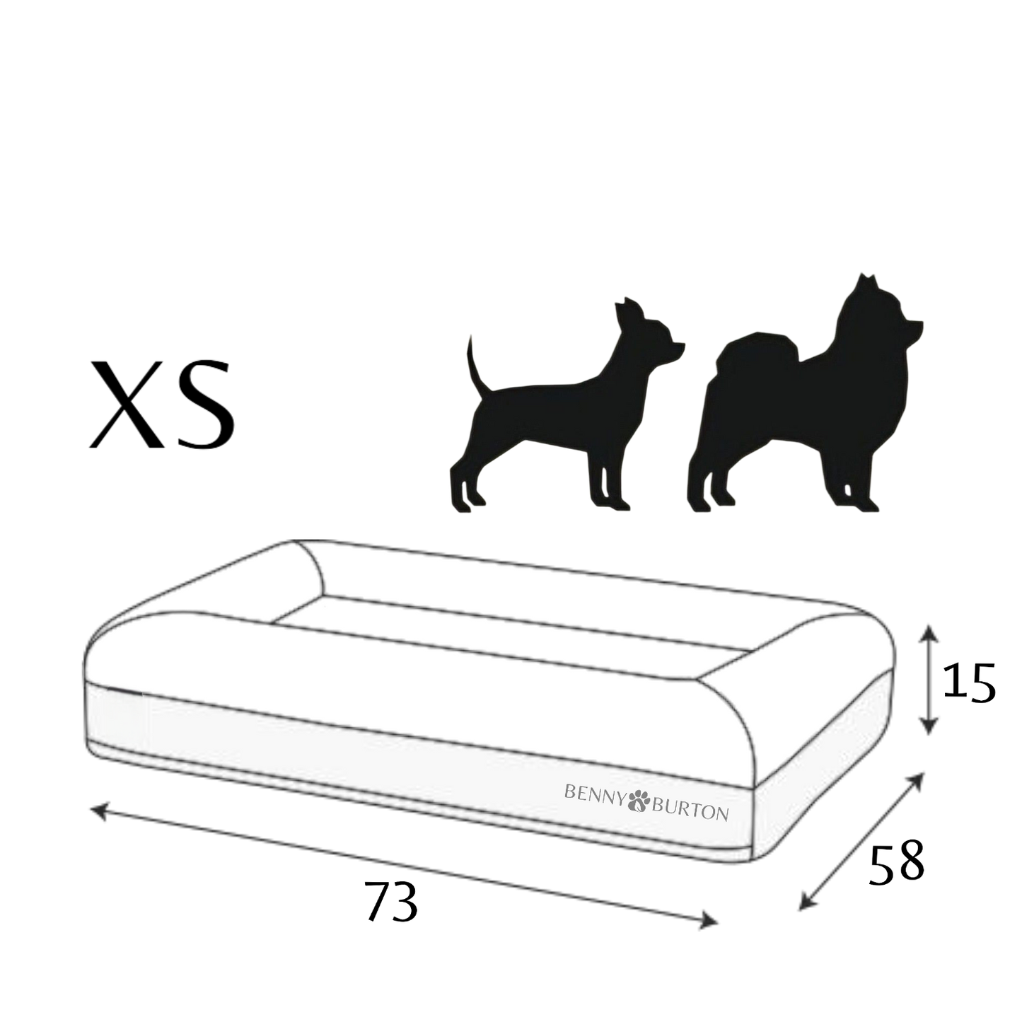 Hondenbed Barklay maat XS met Bouclé hoes 