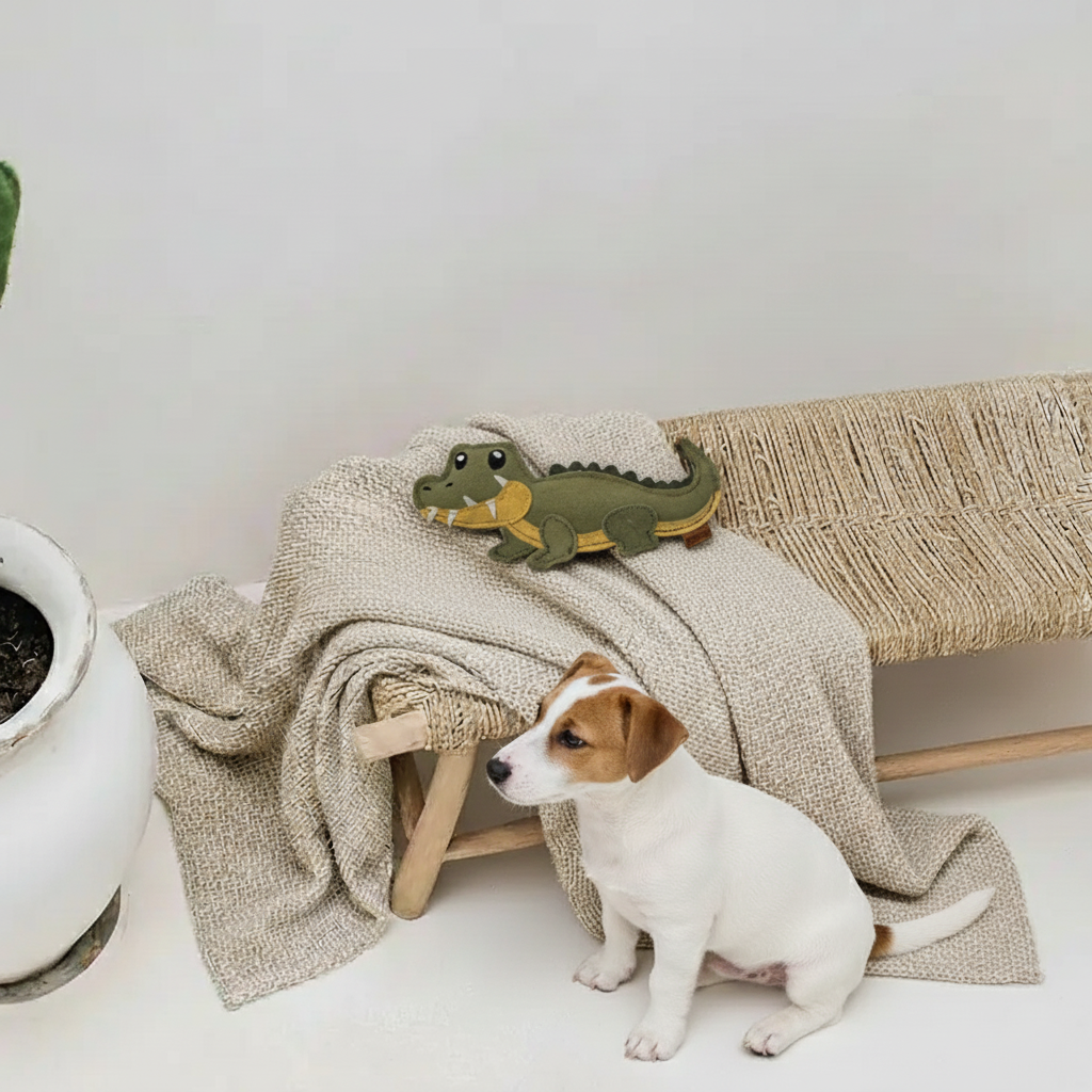 BUDDY. Hondenspeelgoed van leer "Krokodil" 