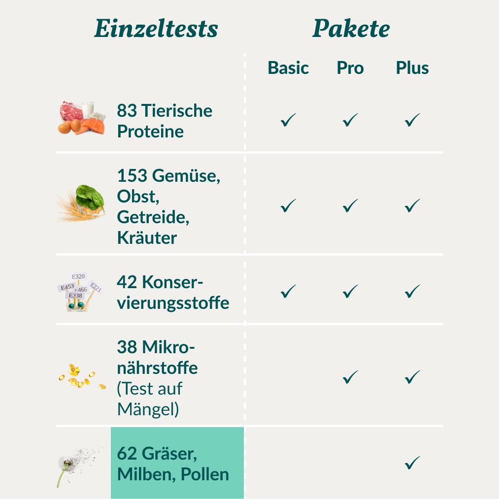 Allergietest - grassen, mijten & co. Hond