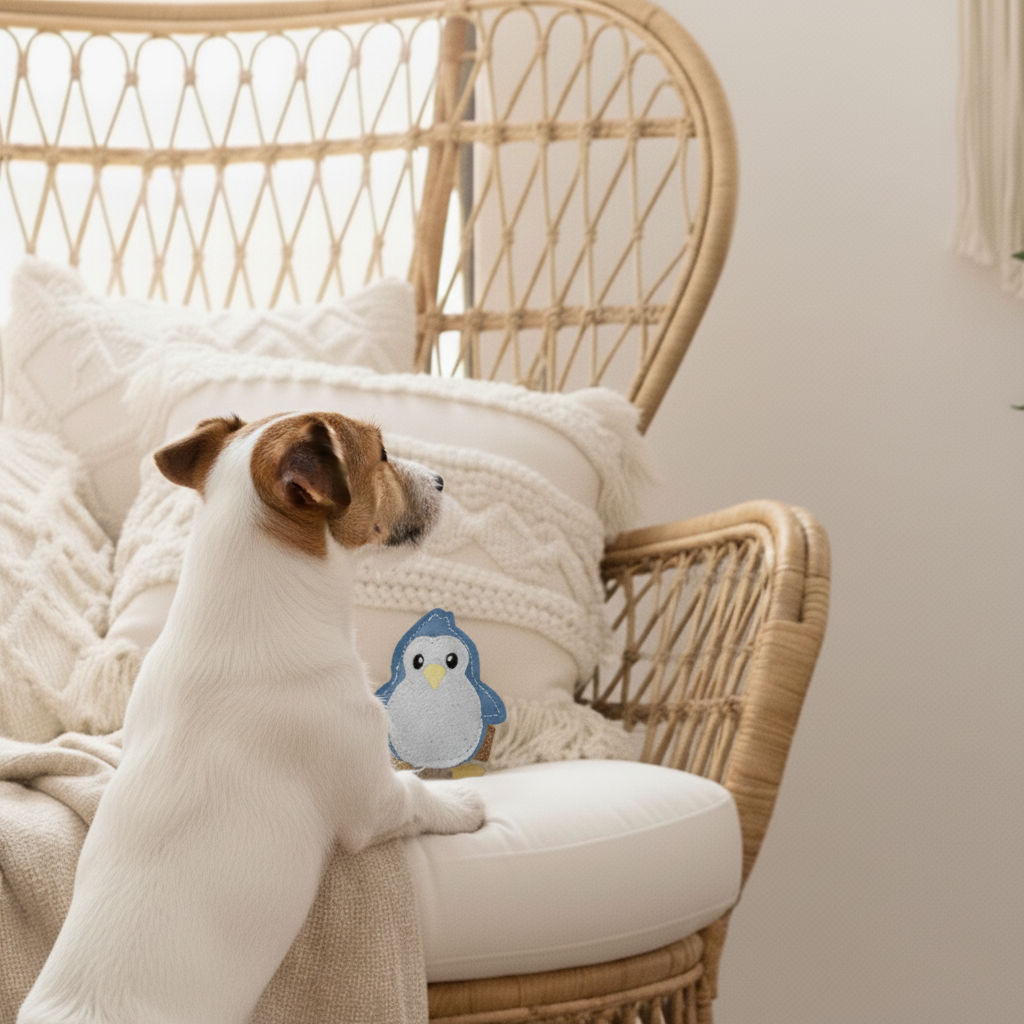 BUDDY. Hondenspeelgoed van leer "Kleine Pinguïn" 