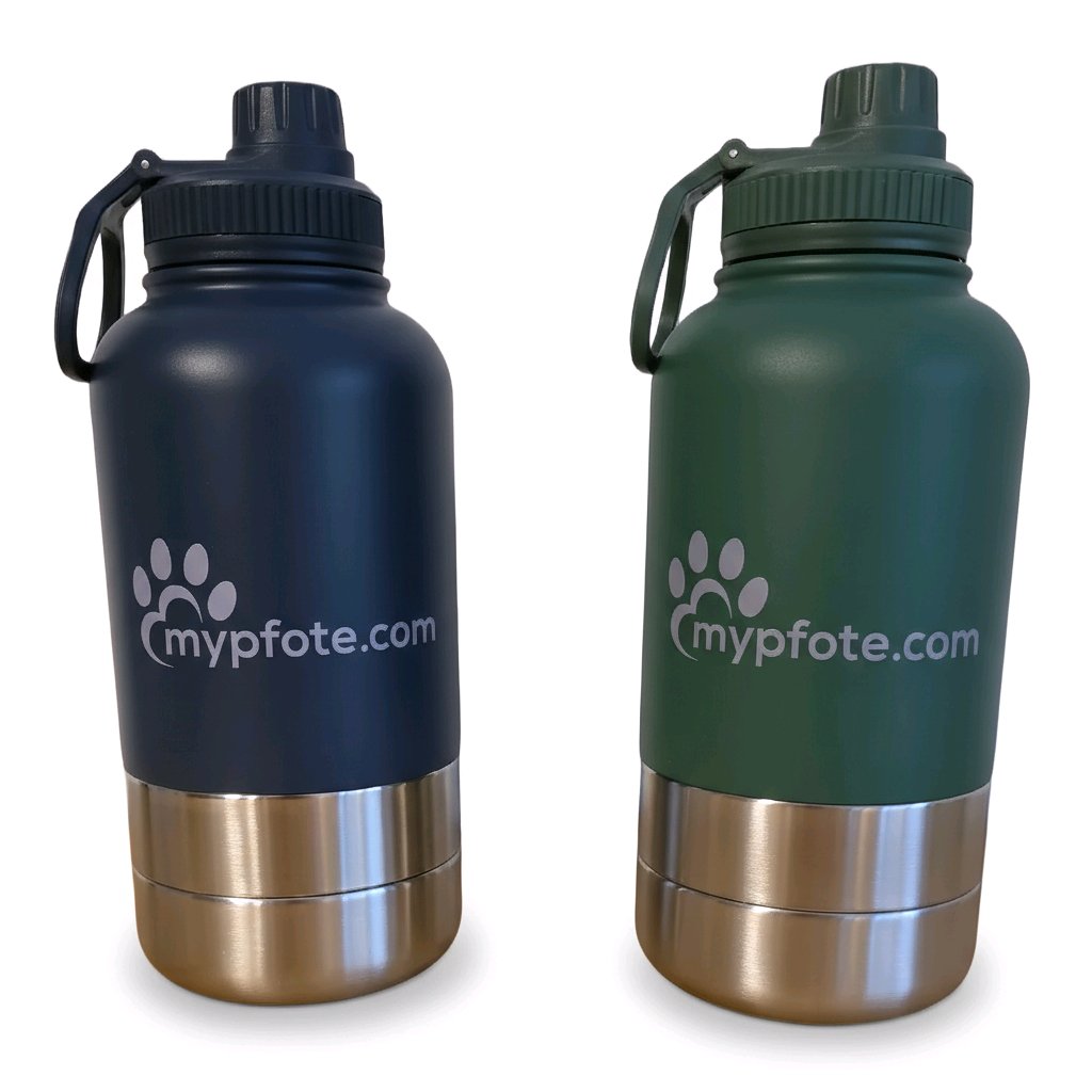 Honden drinkfles, 3-in-1 . Water & voedsel voor onderweg gemaakt van roestvrij staal, 950ml